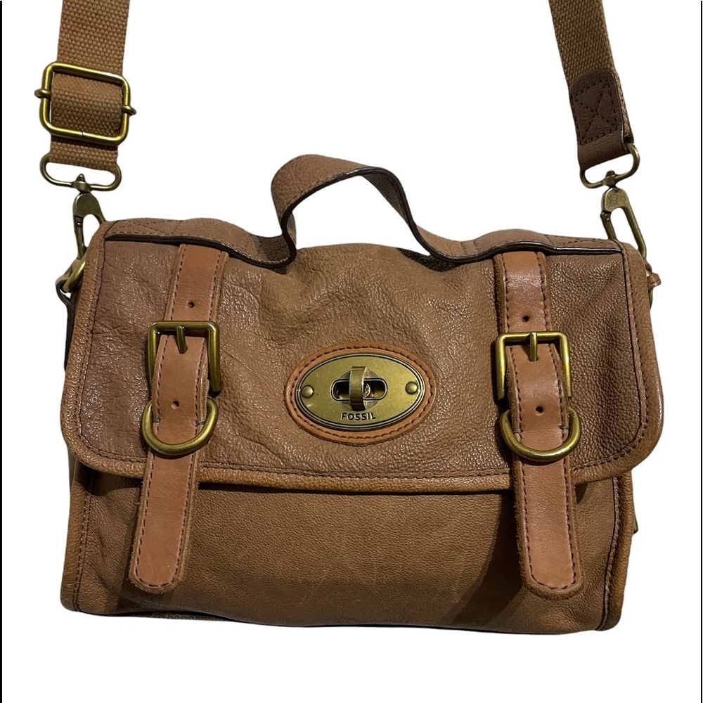 Fossil leather messenger style bag
